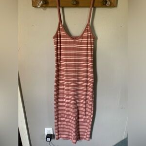 Wild Fable Pink Striped Midi Dress